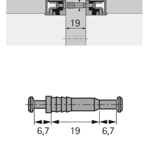 Tornillo doble DU 867, 6.7 mm, pulido, Grosor de tablero mm 19