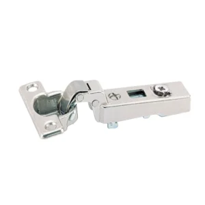 Bisagra superacodada de puerta de marco de madera Intermat (Intermat 9924), Arremetido, Ángulo de apertura 95°, esquema de taladros TH 38 x 8 mm, montaje con tirafondos