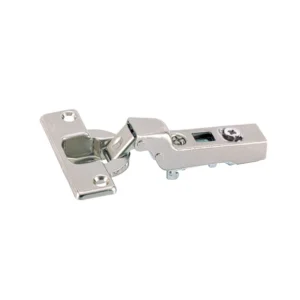 Bisagra acodada para puertas gruesas Intermat, grosores de puerta hasta 32 mm (Intermat 9936), Semisolapado, Ángulo de apertura 95°, esquema de taladros TH 52 x 5,5 mm, montaje con tirafondos