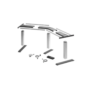 LegaDrive Systems Set de bastidor de mesa en ángulo de 135°, plata, grafito gris