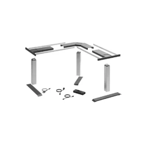 LegaDrive Systems Set de bastidor de mesa en ángulo de 90°, plata, grafito gris