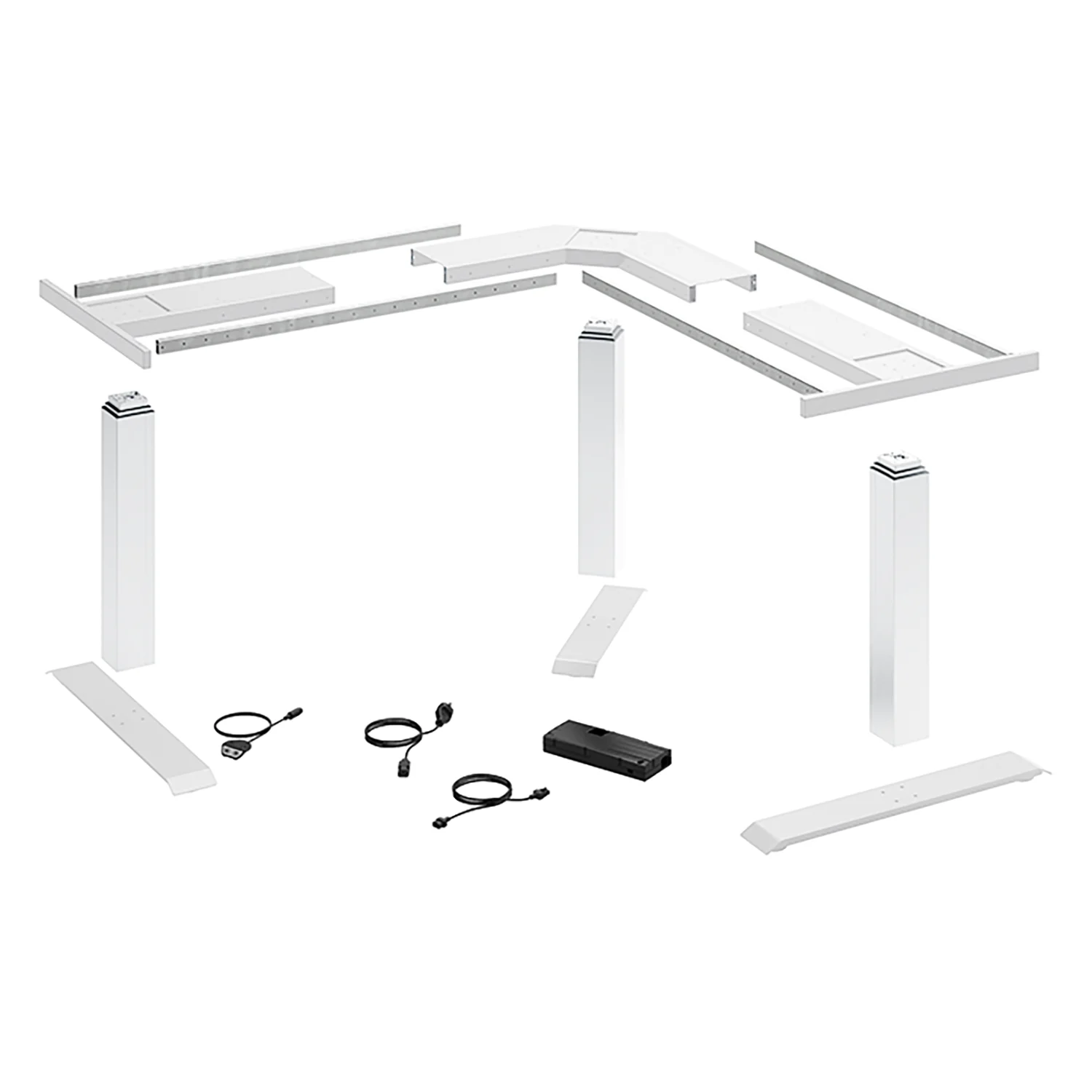 LegaDrive Systems Set de bastidor de mesa en ángulo de 90°, Blanco