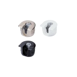 Conjunto de unión de excéntrica VB 35 M / 16 para baldas de 16 mm con nervio, Blanco
