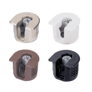 Conjunto de unión de excéntrica VB 35 M / 19 para baldas de 19 mm con nervio, Negro